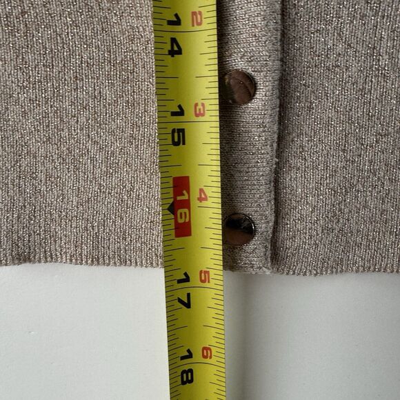 WHITE HOUSE BLACK MARKET WOMENS GOLD SEQUIN Snap Button Cardigan XS - Picture 7 of 13